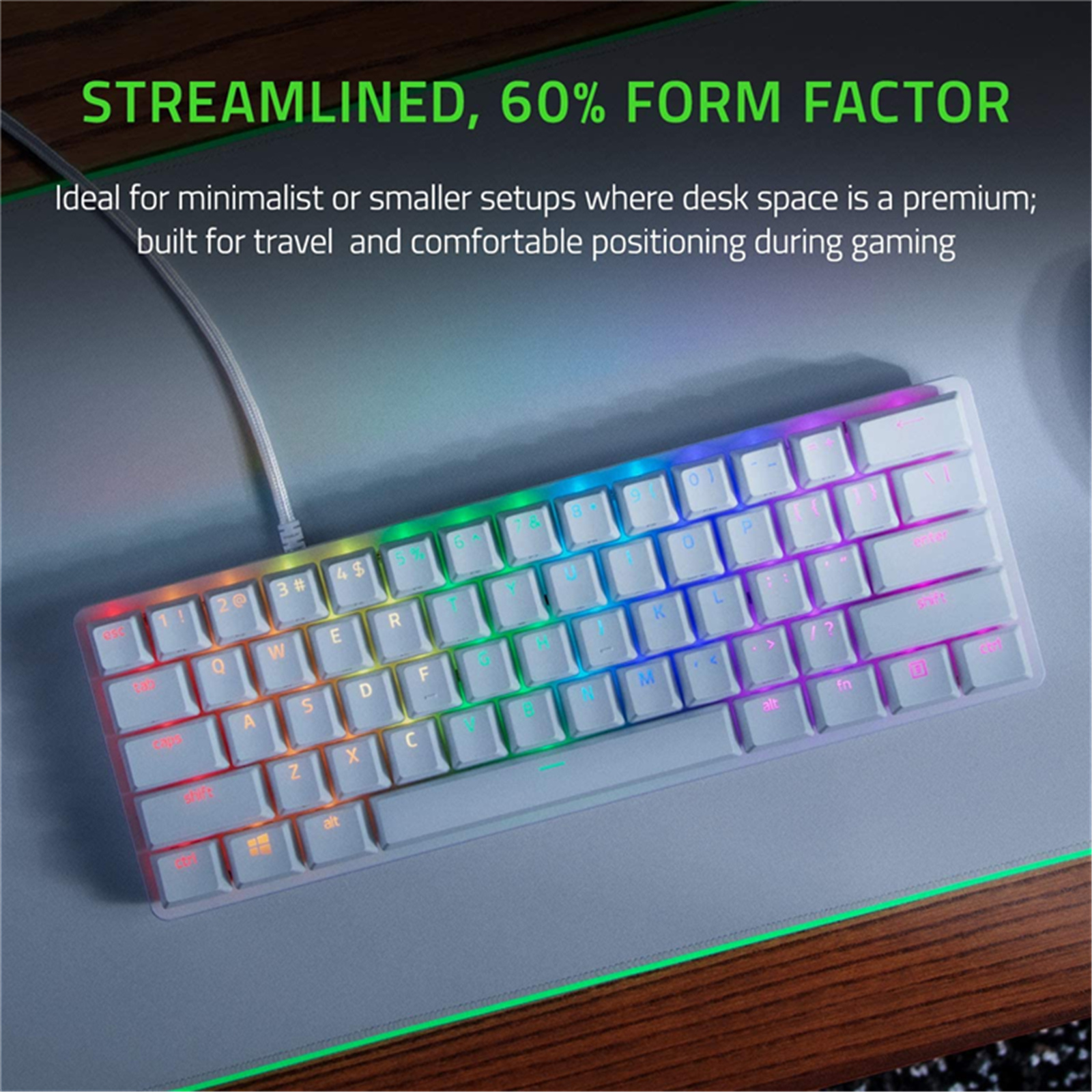 Razer Huntsman Mini 60% Gaming Keyboard - Mercury Edition