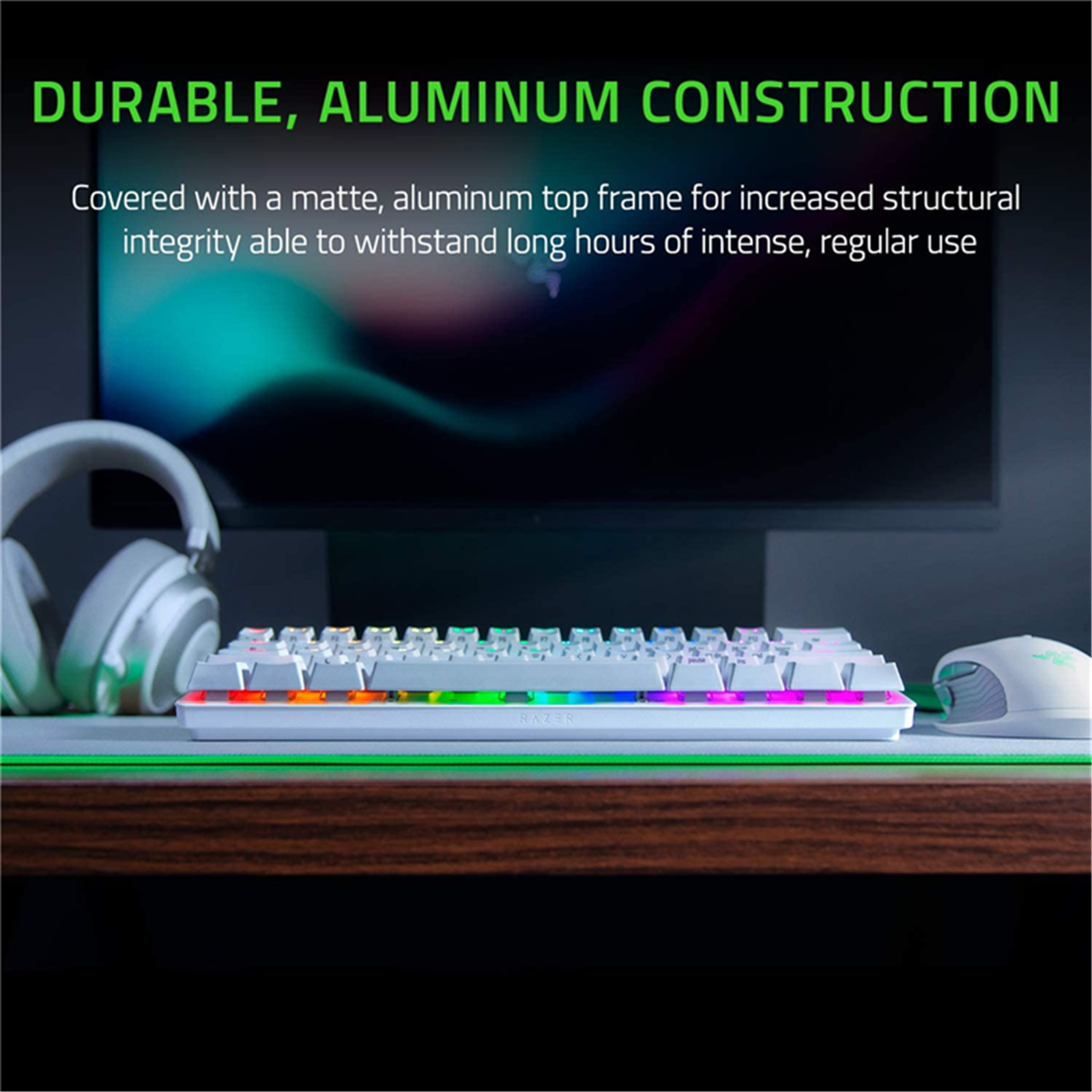Razer Huntsman Mini 60% Gaming Keyboard - Mercury Edition