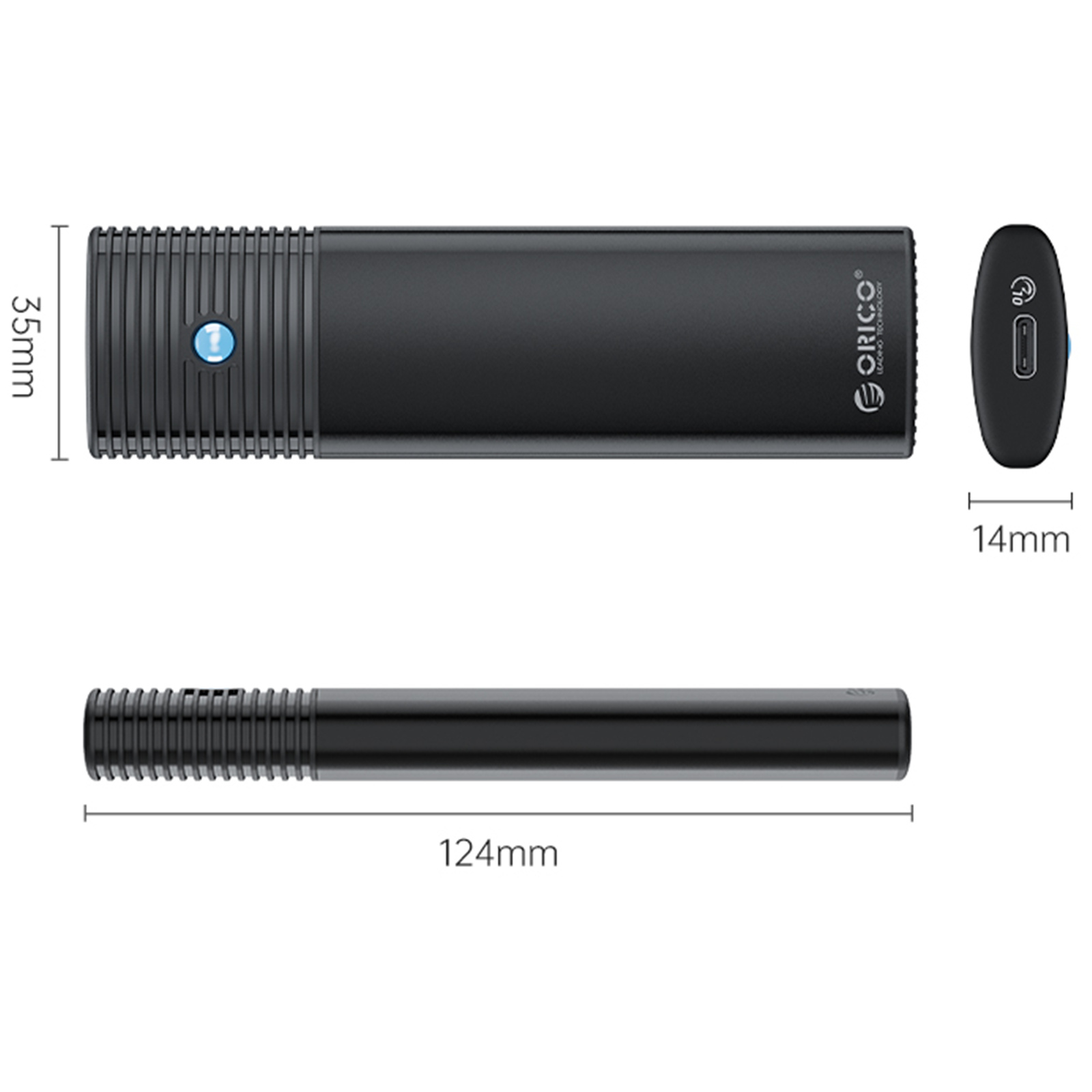 Orico M.2 NVME USB-C 3.2 Gen.2 10Gbps Enclosure, Support 4TB Single Slot
