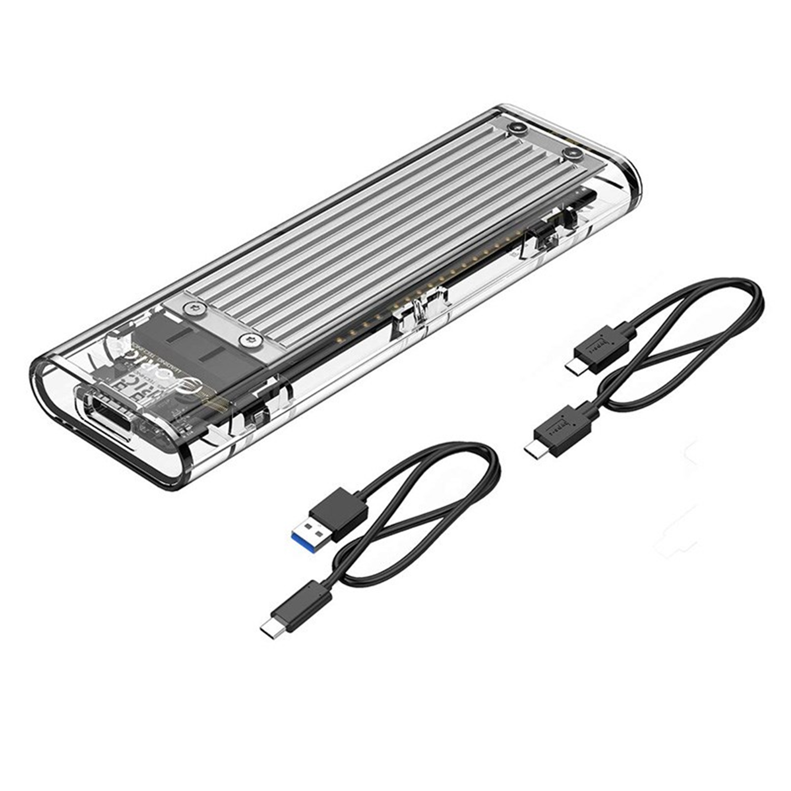 Orico Transparent M.2 NVME USB3.1 Gen.2 USB-C SSD Enclosure - Silver