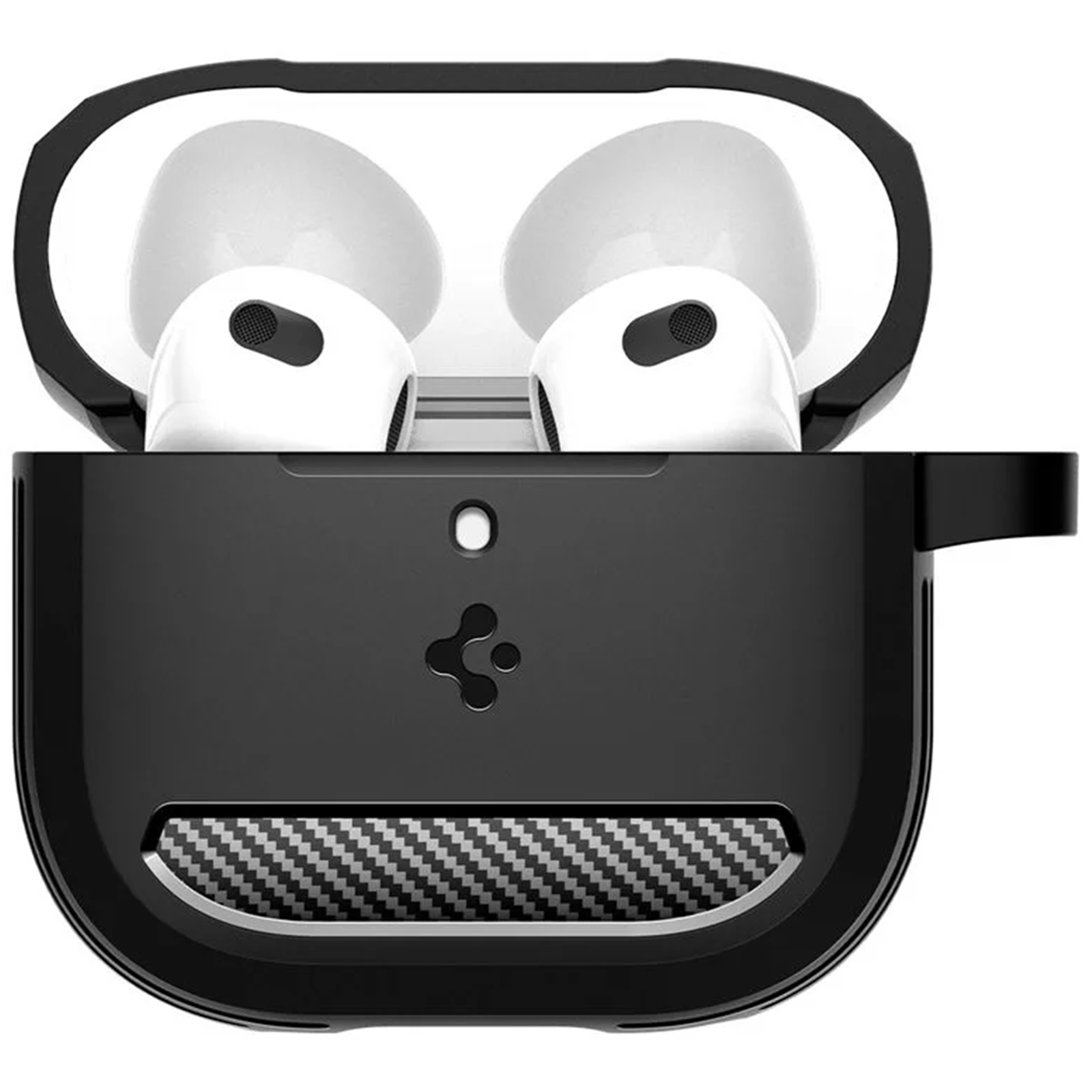 Spigen Apple Airpods 4 Rugged Armour Case - Matte Black - Compatible with Airpods 4 & AirPods 4 with Active Noise Cancellation