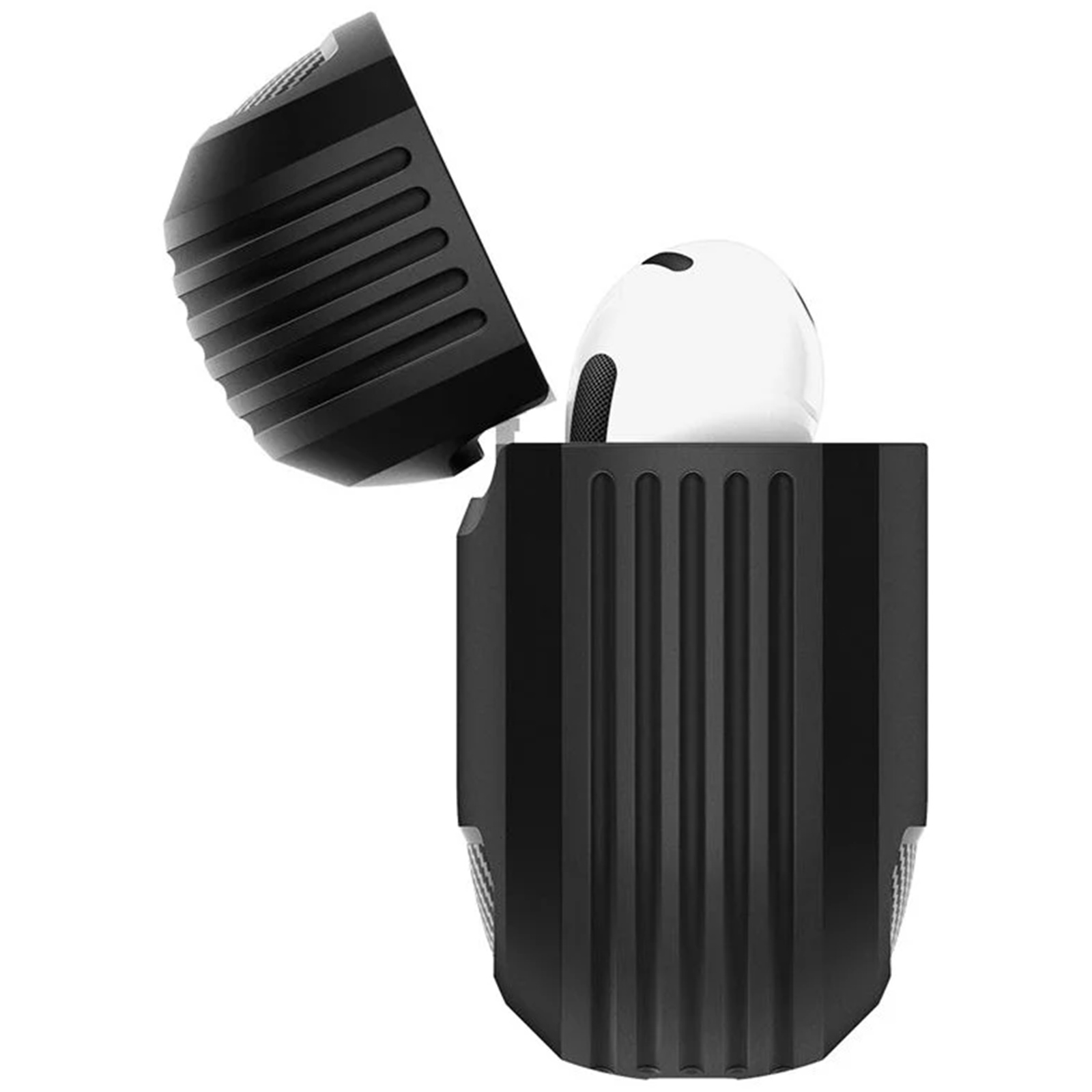 Spigen Apple Airpods 4 Rugged Armour Case - Matte Black - Compatible with Airpods 4 & AirPods 4 with Active Noise Cancellation