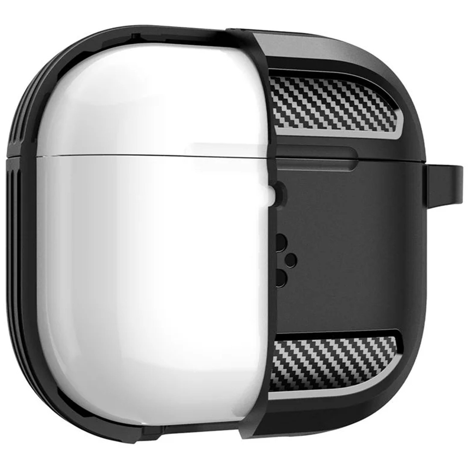 Spigen Apple Airpods 4 Rugged Armour Case - Matte Black - Compatible with Airpods 4 & AirPods 4 with Active Noise Cancellation