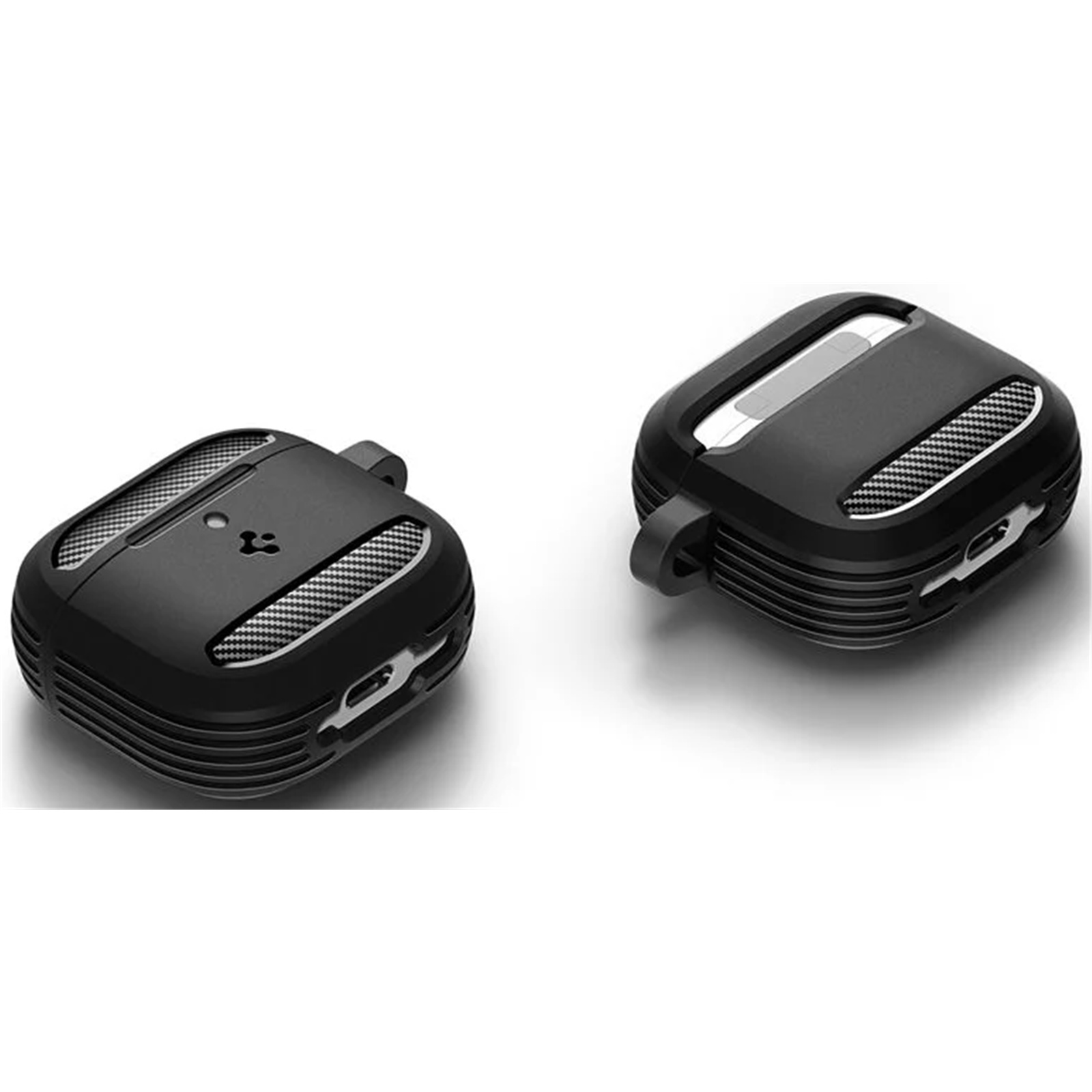 Spigen Apple Airpods 4 Rugged Armour Case - Matte Black - Compatible with Airpods 4 & AirPods 4 with Active Noise Cancellation
