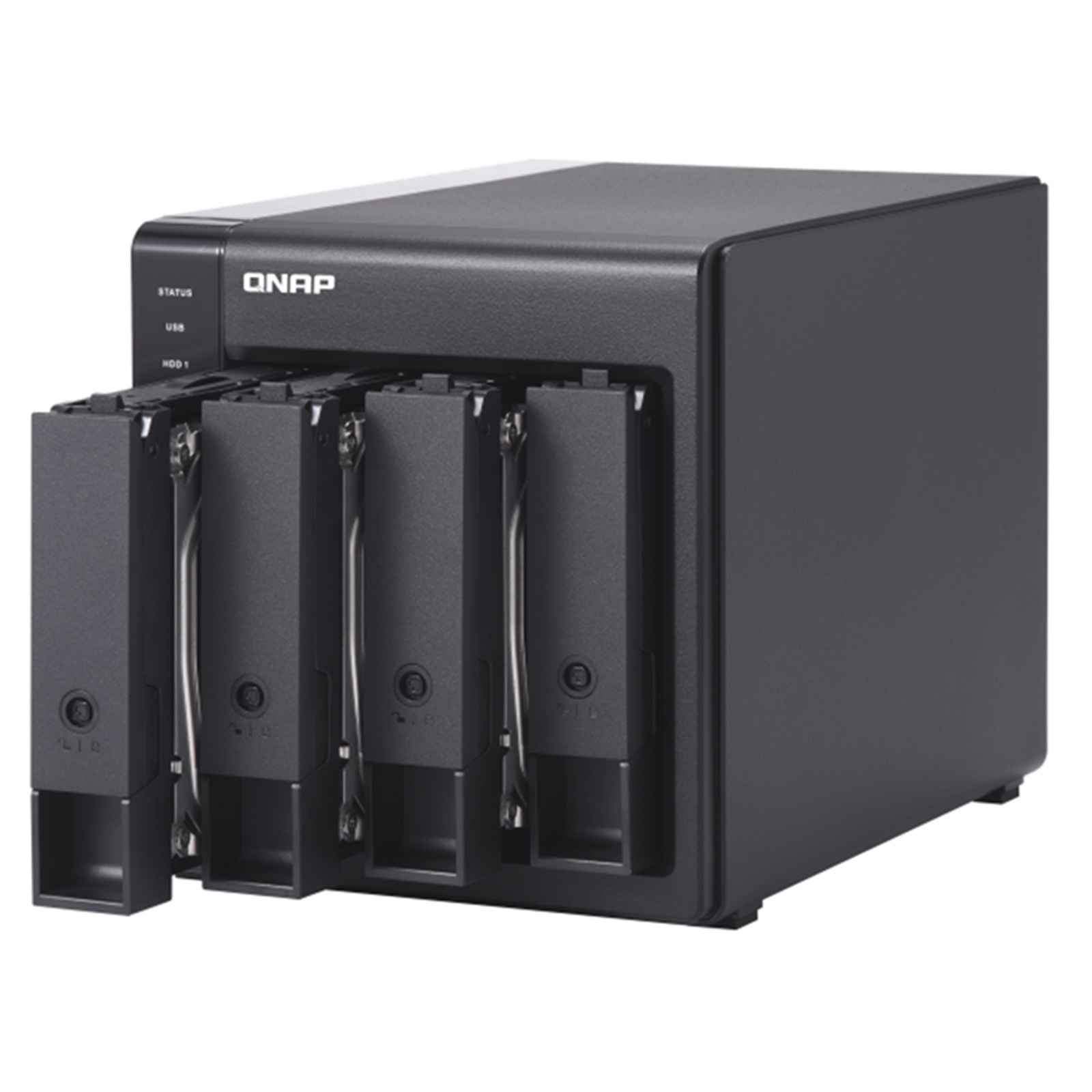 Product Image QNAP TR-004 4-Bay USB3.0 RAID Expansion Enclosure, Expands capacity for QNAP NAS or use as DAS with PC, RAID 0/1/5/10/JBOD/Software Ctrl