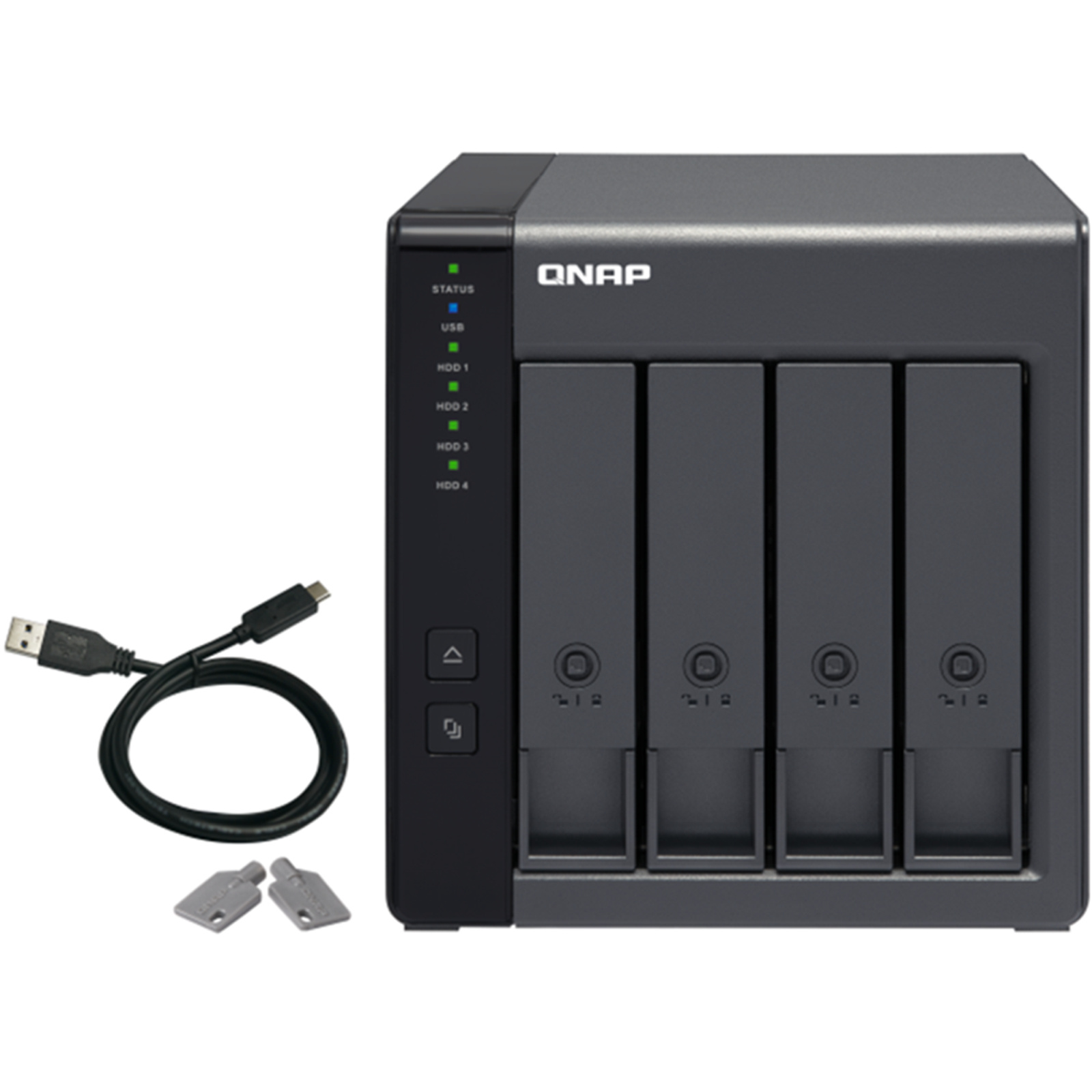 QNAP TR-004 4-Bay USB3.0 RAID Expansion Enclosure, Expands capacity for QNAP NAS or use as DAS with PC, RAID 0/1/5/10/JBOD/Software Ctrl