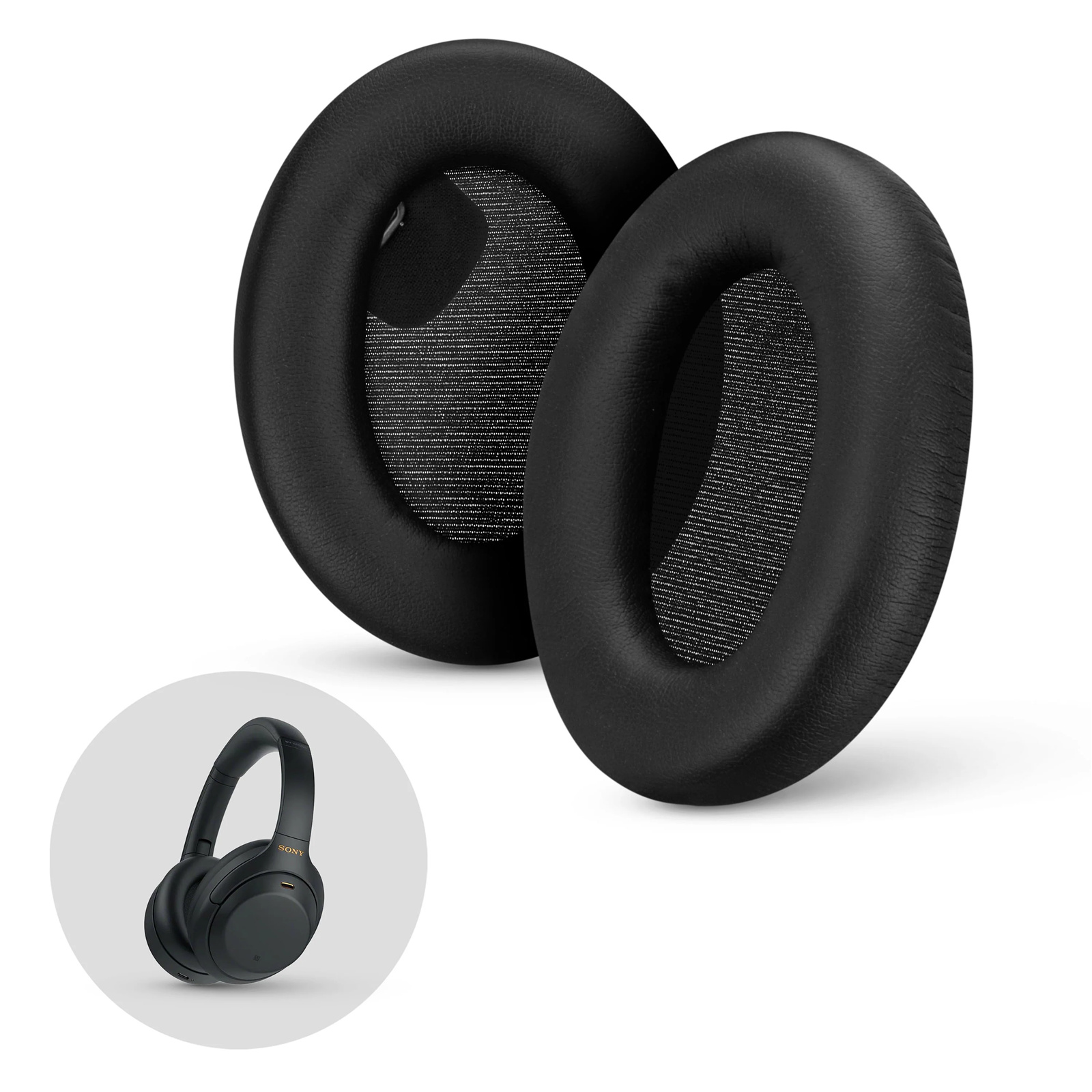 Brainwavz Sony WH-1000XM4 Premium Replacement Earpads for Headphones - Black - Compatible with WH-1000XM4 (4th Generation)