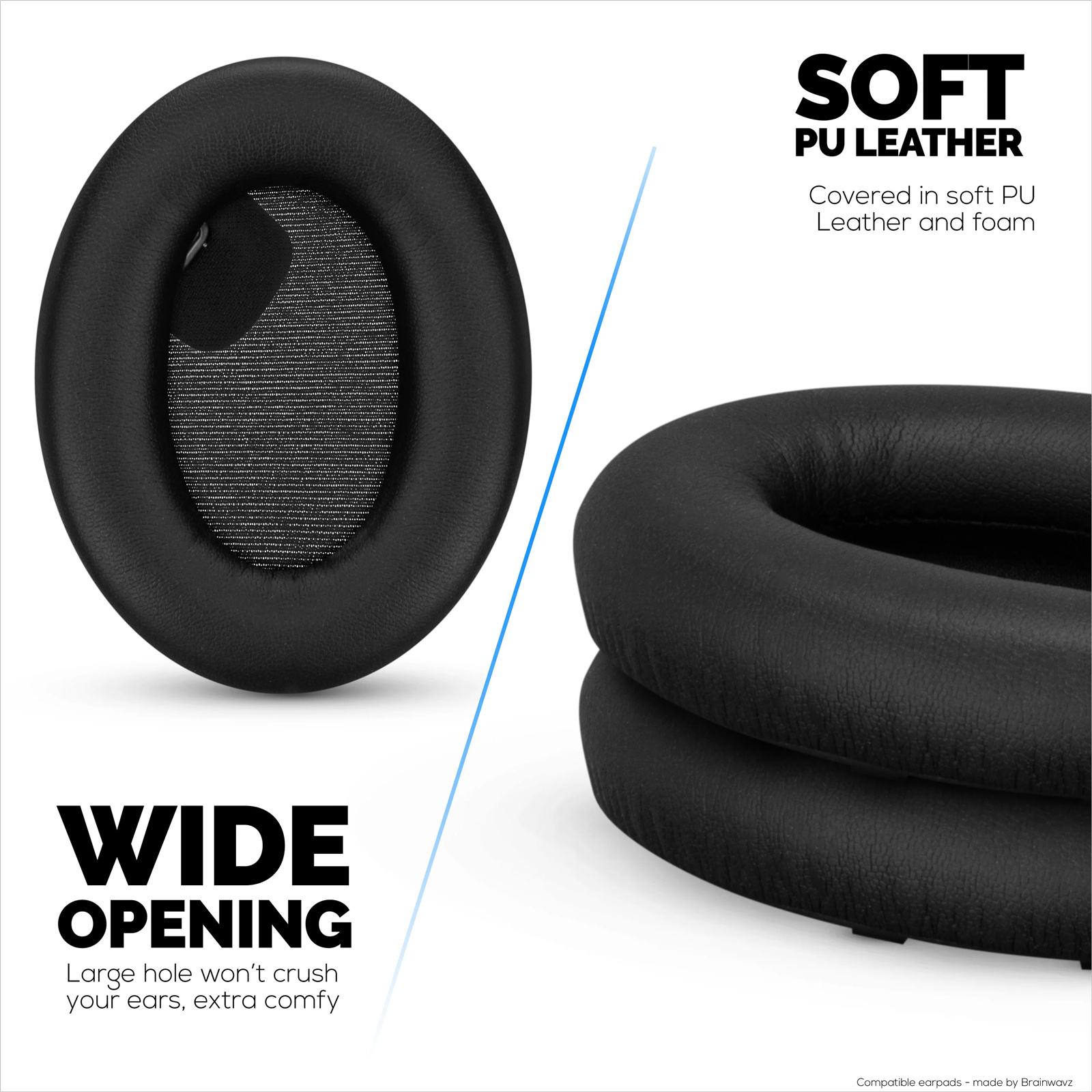 Brainwavz Sony WH-1000XM4 Premium Replacement Earpads for Headphones - Black - Compatible with WH-1000XM4 (4th Generation)