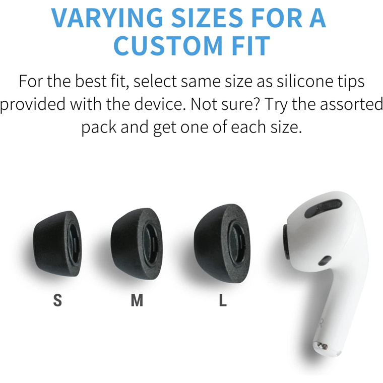 Comply (Medium) Memory Foam Tips for Apple AirPods Pro - Medium 3-pack (6x Medium size eartips) - compatible with AirPods Pro & AirPods Pro 2nd Generation