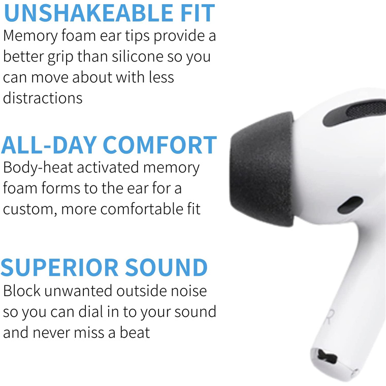 Comply (Medium) Memory Foam Tips for Apple AirPods Pro - Medium 3-pack (6x Medium size eartips) - compatible with AirPods Pro & AirPods Pro 2nd Generation
