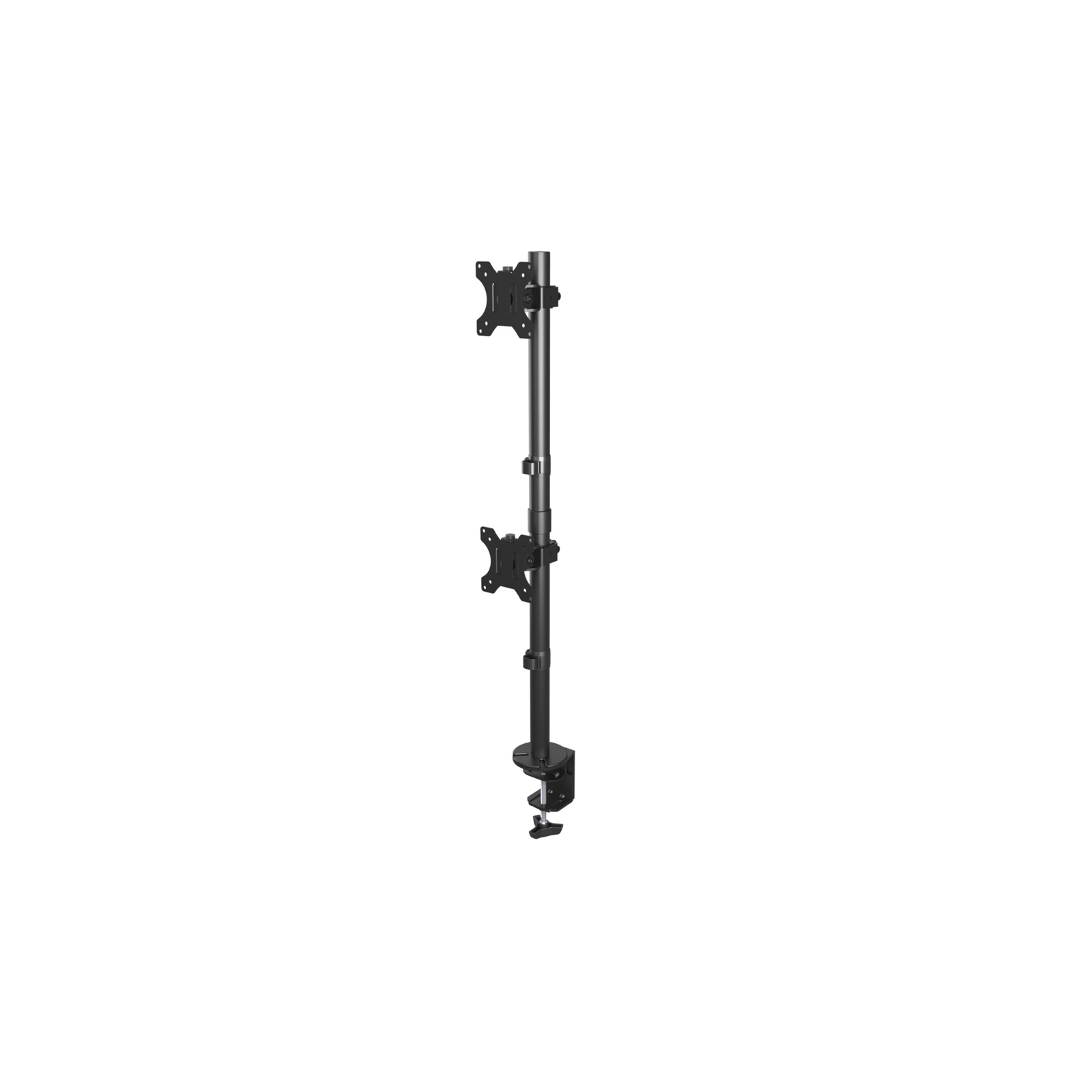 Brateck Lumi LDT12-C02V 13"-32" Dual Vertical Monitor Mount. Rotate, Tilt and Swivel. Supports VESA 75x75 & 100x100. Max Load: 16Kgs (8Kgs per) Height Adjustable, Cable Management, Clamp or Grommet inc.