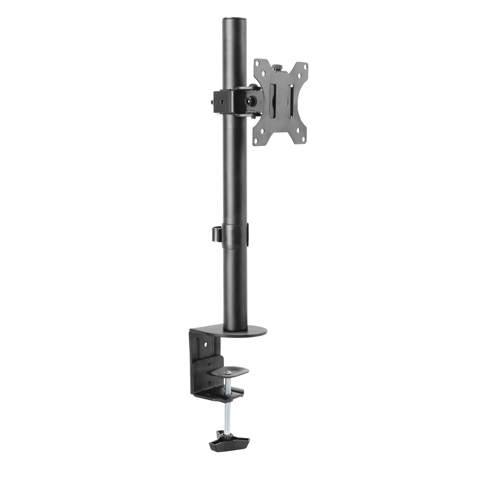 Product Image Brateck LDT12-C01 13"-32" Monitor Desk Mount, Rotate, tilt and swivel, Supports VESA 75x75 & 100x100, Max load: 8Kgs, Includes Clamp or Grommet Option, Matte Black Colour