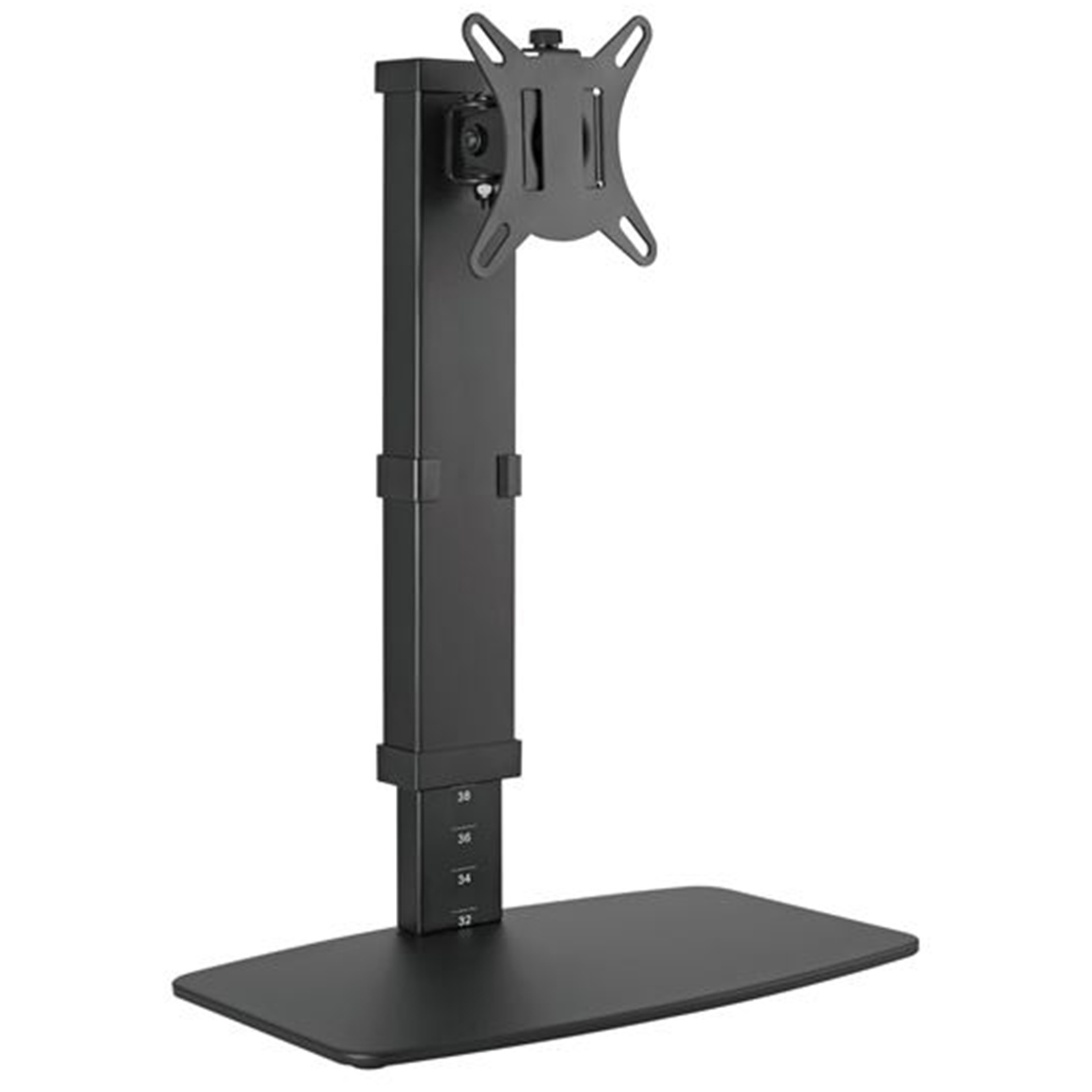 Brateck LDT67-T01.BLK 17"-32" Single Screen Vertical Lift SteelMonitorStand.10 View Height Settings, Free Tillt Design. Non-Skid Silicone Base Pads. Cable Management. 360 Rotary Slide-in VESA Plate. Black