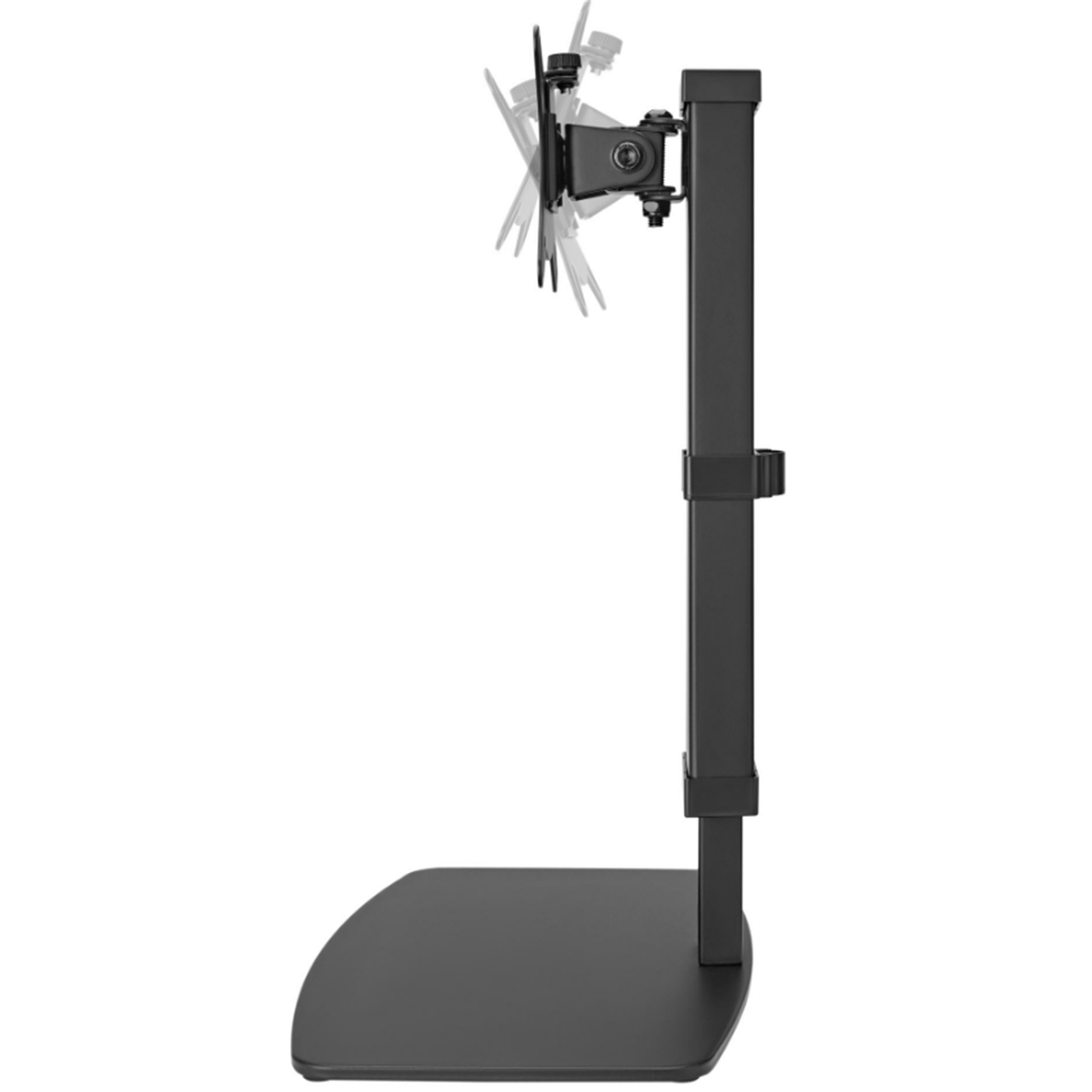 Brateck LDT67-T01.BLK 17"-32" Single Screen Vertical Lift SteelMonitorStand.10 View Height Settings, Free Tillt Design. Non-Skid Silicone Base Pads. Cable Management. 360 Rotary Slide-in VESA Plate. Black