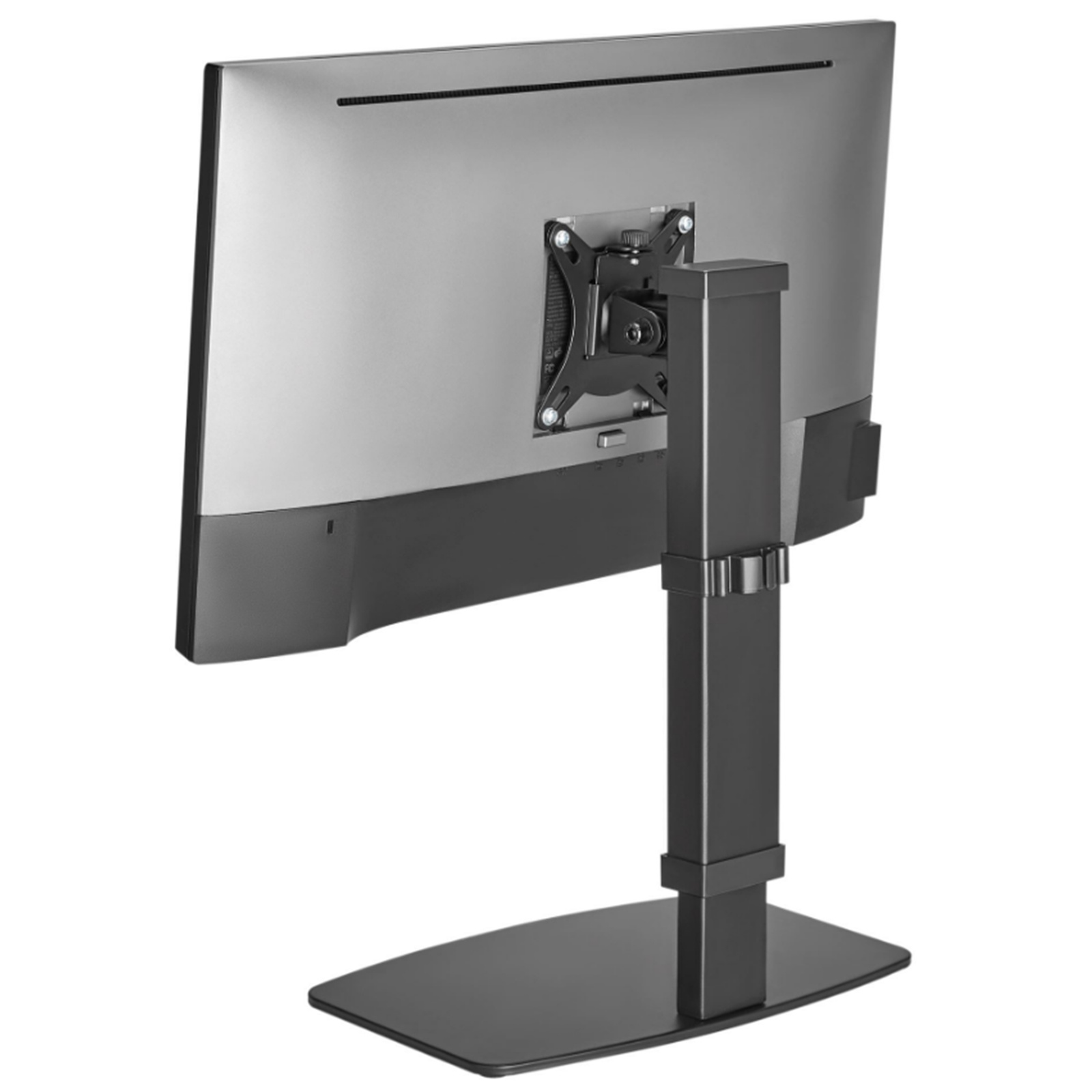 Brateck LDT67-T01.BLK 17"-32" Single Screen Vertical Lift SteelMonitorStand.10 View Height Settings, Free Tillt Design. Non-Skid Silicone Base Pads. Cable Management. 360 Rotary Slide-in VESA Plate. Black