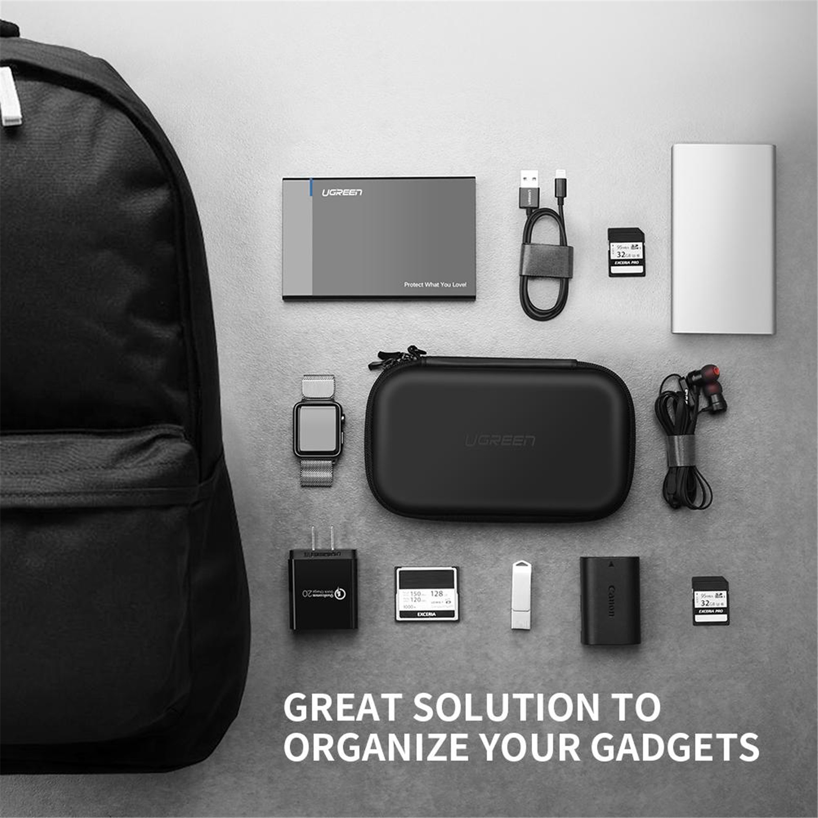 UGREEN Digital Storage EVA Case Bag for Hard Disk Drive & Power Bank