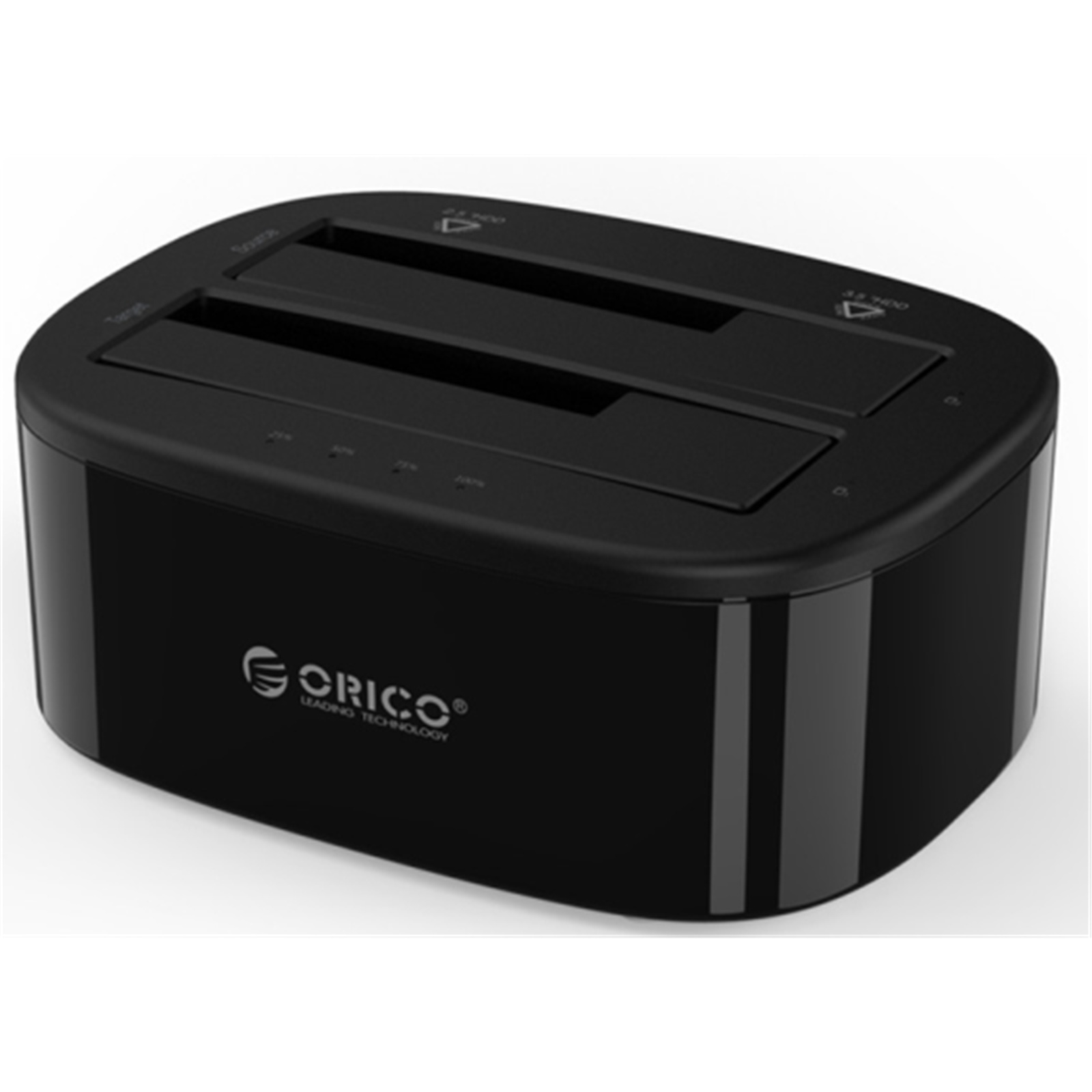 Product Image Orico Dual Bay 2.5" & 3.5" SATA to USB 3.0 External Hard Drive Docking Station Duplicator Clone Function For HDD SSD (6228US3) BLACK